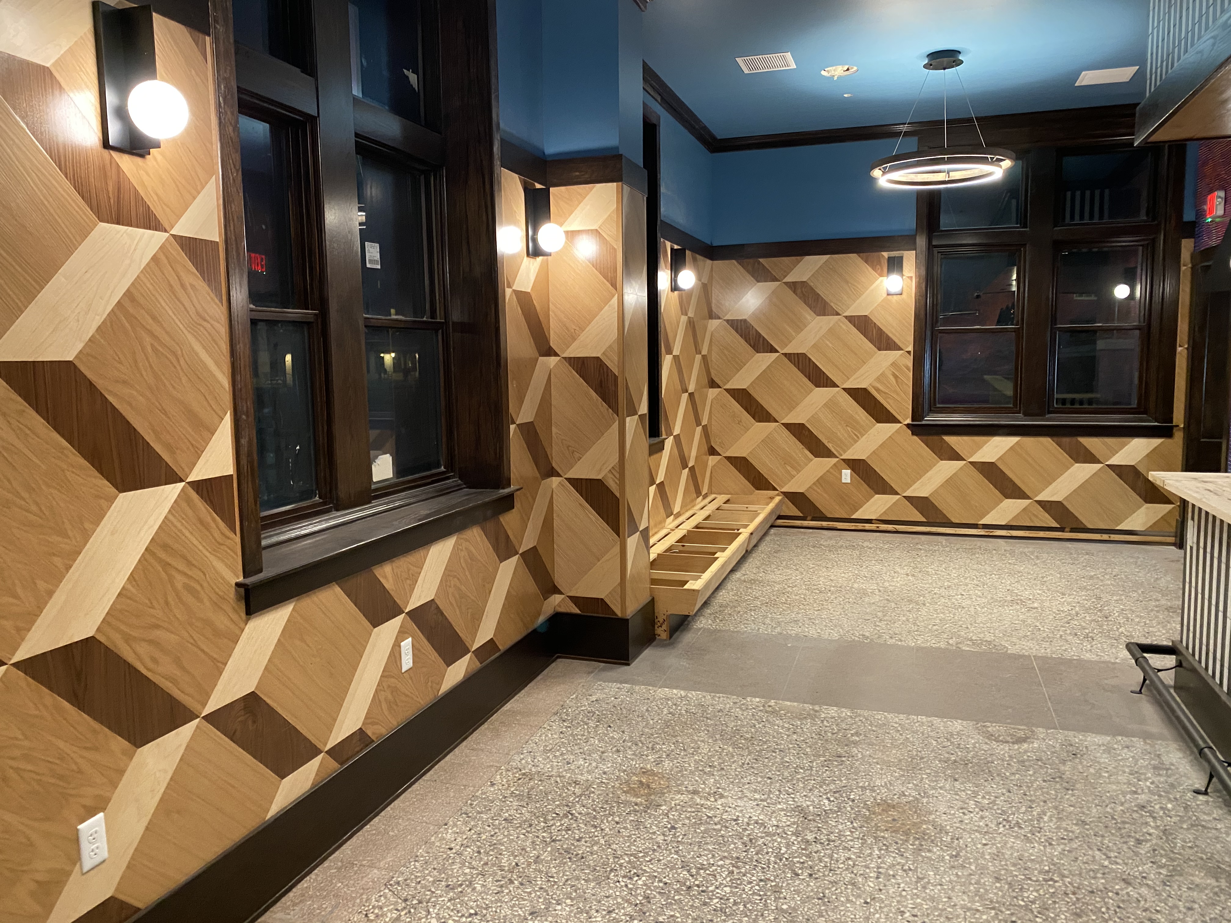 Custom 3-D Veneer Restaurant Wall